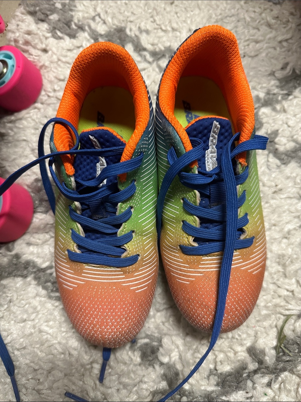 Kids Gradient Athletic cleats - Orange/Green/Blue